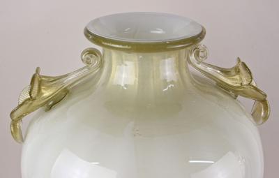  Gabbianelli 21th Century Champagne Gold Beige Murano Amphora Vase by GABBIANI Venezia IT