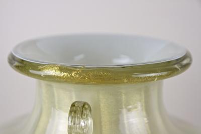  Gabbianelli 21th Century Champagne Gold Beige Murano Amphora Vase by GABBIANI Venezia IT