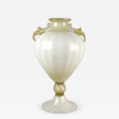  Gabbianelli 21th Century Champagne Gold Beige Murano Amphora Vase by GABBIANI Venezia IT