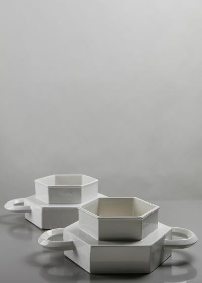  Gabbianelli Pair of Ceramic Centerpieces by Gabbianelli