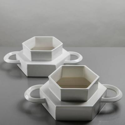  Gabbianelli Pair of Ceramic Centerpieces by Gabbianelli