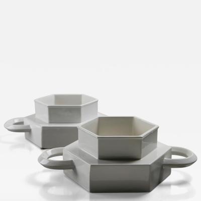  Gabbianelli Pair of Ceramic Centerpieces by Gabbianelli
