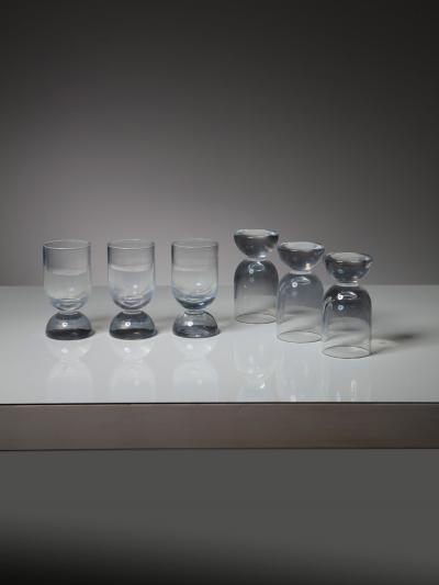  Gabbianelli Set of Six Murano Glasses by Ennio Lucini for Gabbianelli