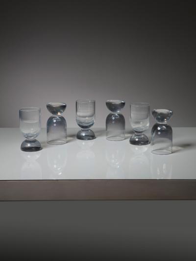  Gabbianelli Set of Six Murano Glasses by Ennio Lucini for Gabbianelli