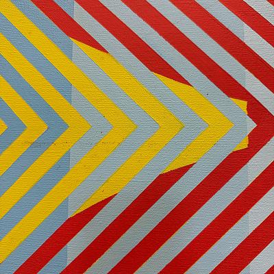 Gabe Silverman Gabe Silverman 1980s Abstract Op Art Painting on Canvas Recently Reframed