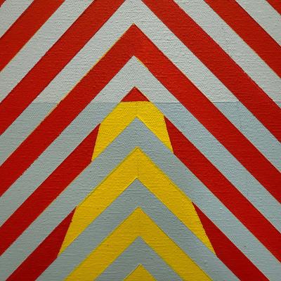 Gabe Silverman Gabe Silverman 1980s Abstract Op Art Painting on Canvas Recently Reframed