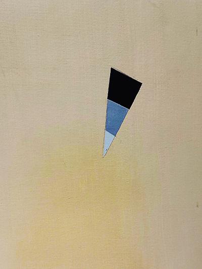  Gabe Silverman Gabe Silverman 1980s Hard Edge Minimalist Painting on Canvas Newly Reframed