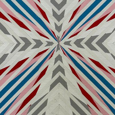  Gabe Silverman Oversized Gabe Silverman 1980s Abstract Op Art Painting Newly Framed