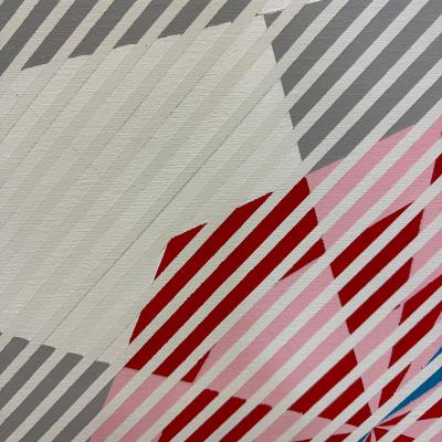  Gabe Silverman Oversized Gabe Silverman 1980s Abstract Op Art Painting Newly Framed