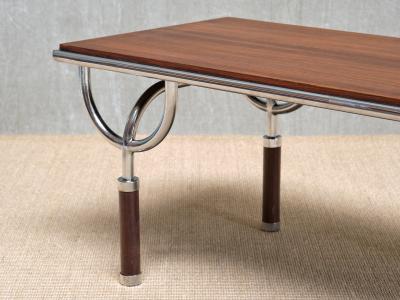  Gabetti Isola Gabetti Isola TRI 6 Coffee Side Table in Teak and Chrome Italy 1970s