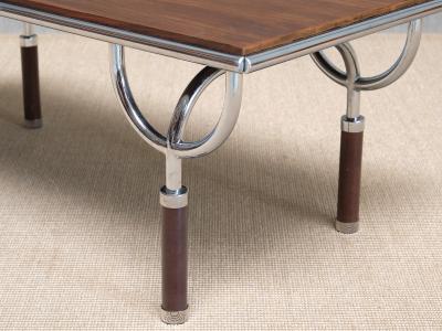  Gabetti Isola Gabetti Isola TRI 6 Coffee Side Table in Teak and Chrome Italy 1970s