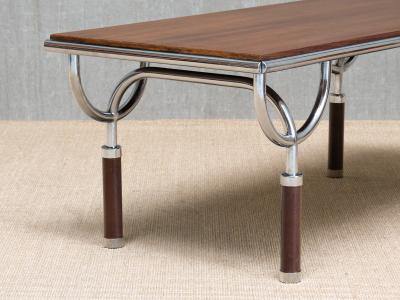  Gabetti Isola Gabetti Isola TRI 6 Coffee Side Table in Teak and Chrome Italy 1970s