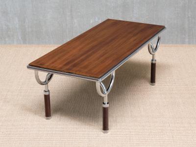  Gabetti Isola Gabetti Isola TRI 6 Coffee Side Table in Teak and Chrome Italy 1970s
