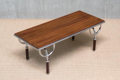  Gabetti Isola Gabetti Isola TRI 6 Coffee Side Table in Teak and Chrome Italy 1970s