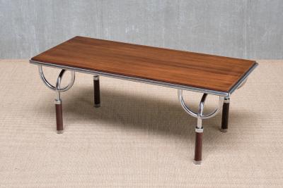  Gabetti Isola Gabetti Isola TRI 6 Coffee Side Table in Teak and Chrome Italy 1970s