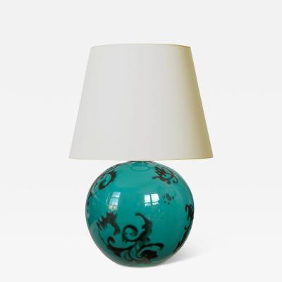  Gabriel Keramik Art Deco Table Lamp in Cerulean by Gabriel Keramik