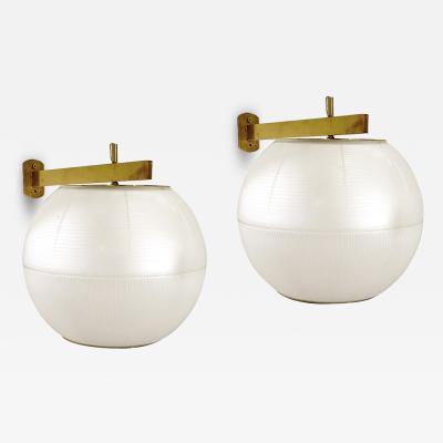  Galassia Pair of Italian Mid Century Globe Wall Lights by Galassia