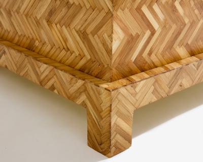  Galerie Maison et Jardin Galerie Maison Jardin bamboo marquetry brass trunk 1970