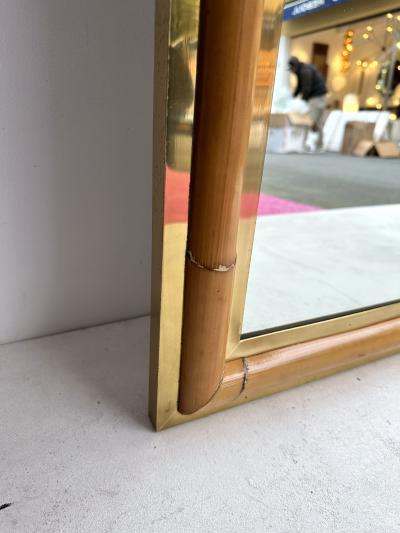  Galerie Maison et Jardin Mirror Bamboo and Brass Galerie Maison et Jardin France 1970s