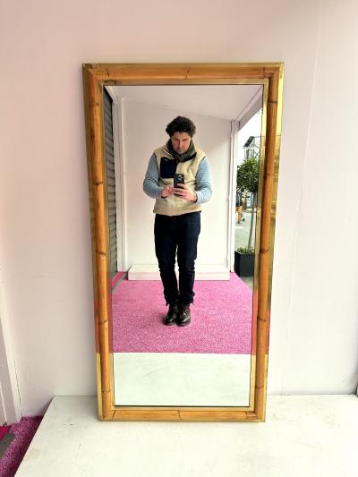  Galerie Maison et Jardin Mirror Bamboo and Brass Galerie Maison et Jardin France 1970s