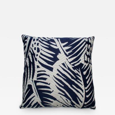  Galerie Reve Feuillage Vague blue Pillow Made With Hermes Fabric