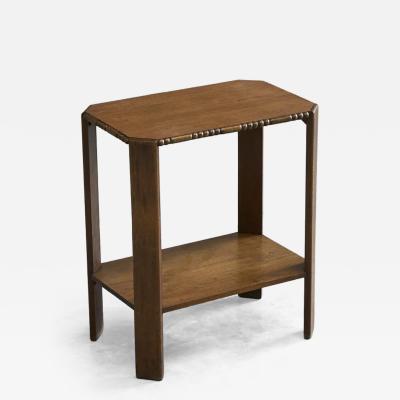  Galeries Anspach Brussels Galeries Anspach Brussels Art Deco Side Table in Solid Oak 1940s