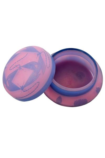  Galle Cameo French Cameo Glass Covered Box 1900 Signed DeVez 