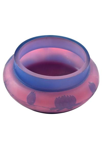  Galle Cameo French Cameo Glass Covered Box 1900 Signed DeVez 