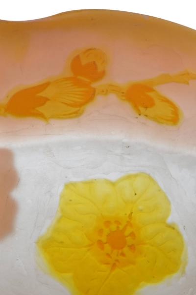  Galle Cameo Galle French Cameo Glass Footed Compote Signed Galle France C a 1920 s