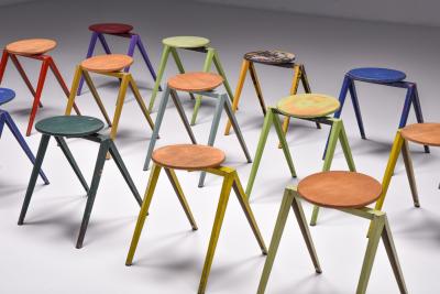  Galvanitas Galvanitas Low Stools Prouve Style 1970s