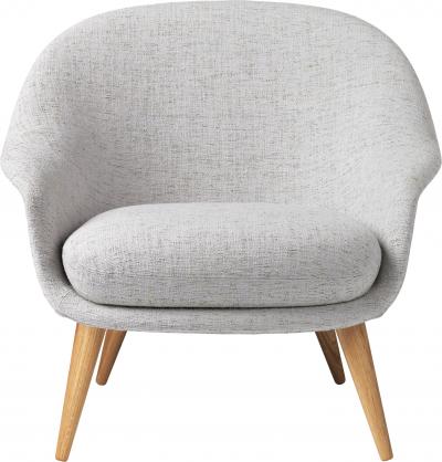  GamFratesi Design Studio GamFratesi Low Back Bat Lounge Chair with Antique Brass Conic Base