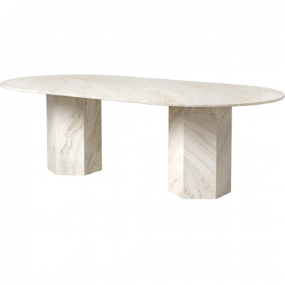  GamFratesi Design Studio Travertine Elliptical Epic Table by GamFratesi for GUBI