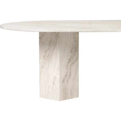 GamFratesi Design Studio Travertine Elliptical Epic Table by GamFratesi for GUBI