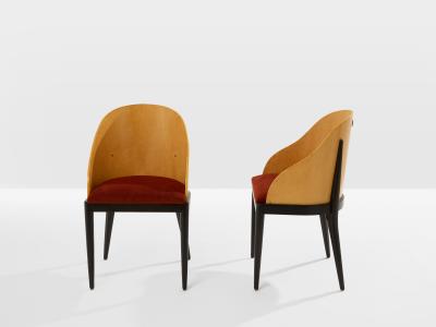  Garouste Bonetti Garouste Bonetti Concerto chairs sycamore bronze alpaca velvet 1990