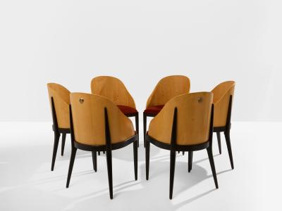  Garouste Bonetti Garouste Bonetti Concerto chairs sycamore bronze alpaca velvet 1990