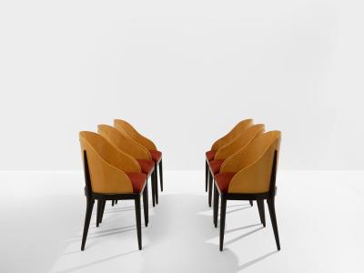  Garouste Bonetti Garouste Bonetti Concerto chairs sycamore bronze alpaca velvet 1990