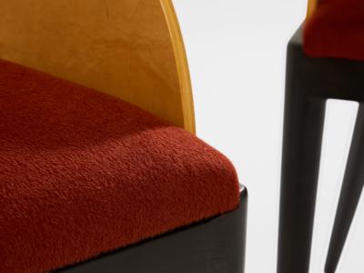  Garouste Bonetti Garouste Bonetti Concerto chairs sycamore bronze alpaca velvet 1990