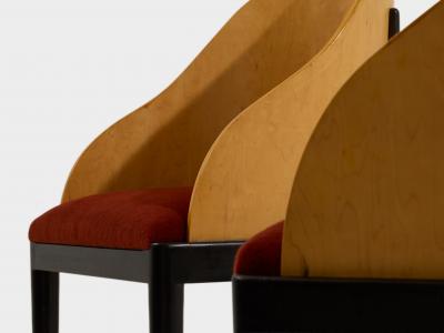  Garouste Bonetti Garouste Bonetti Concerto chairs sycamore bronze alpaca velvet 1990