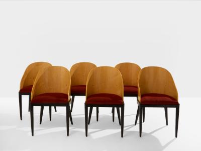  Garouste Bonetti Garouste Bonetti Concerto chairs sycamore bronze alpaca velvet 1990