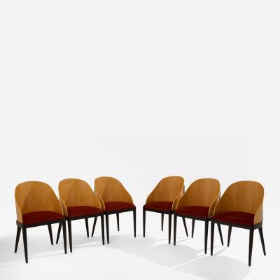  Garouste Bonetti Garouste Bonetti Concerto chairs sycamore bronze alpaca velvet 1990