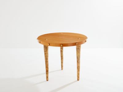  Garouste Bonetti Garouste Bonetti solid oak and patinated bronze gueridon table 1987