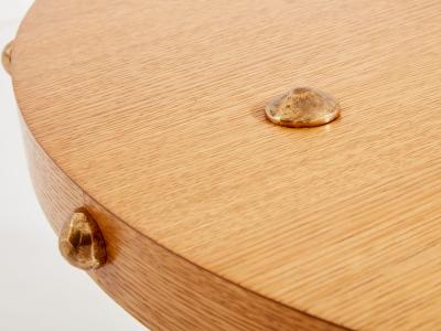  Garouste Bonetti Garouste Bonetti solid oak and patinated bronze gueridon table 1987