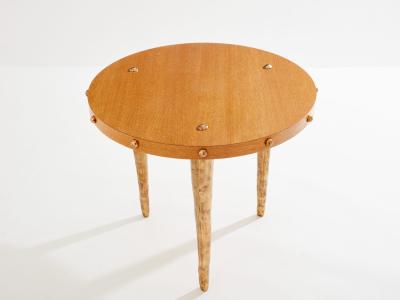  Garouste Bonetti Garouste Bonetti solid oak and patinated bronze gueridon table 1987