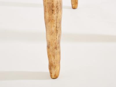  Garouste Bonetti Garouste Bonetti solid oak and patinated bronze gueridon table 1987