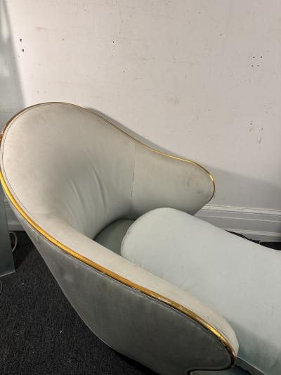  Garouste Bonetti IMPRESSIVE GOLD LEAF DECO REVIVAL CHAISE LOUNGE ATTRIBUTED TO GAROUSTE BONETTI
