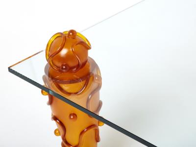  Garouste Bonetti Large signed resin glass coffee table by Garouste Bonetti 1990s