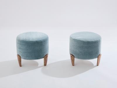  Garouste Bonetti Pair of stools Garouste Bonetti Koala bronze mohair velvet 1995