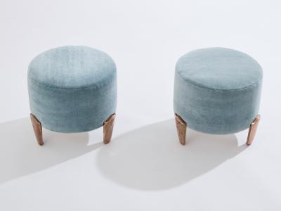  Garouste Bonetti Pair of stools Garouste Bonetti Koala bronze mohair velvet 1995