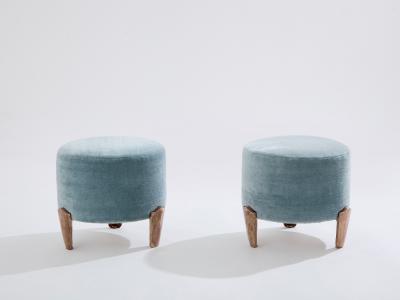  Garouste Bonetti Pair of stools Garouste Bonetti Koala bronze mohair velvet 1995