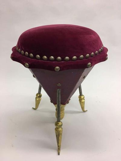  Garouste Bonetti Rare Stool in the style Elizabeth Garouste and Mattia Bonetti circa 1985